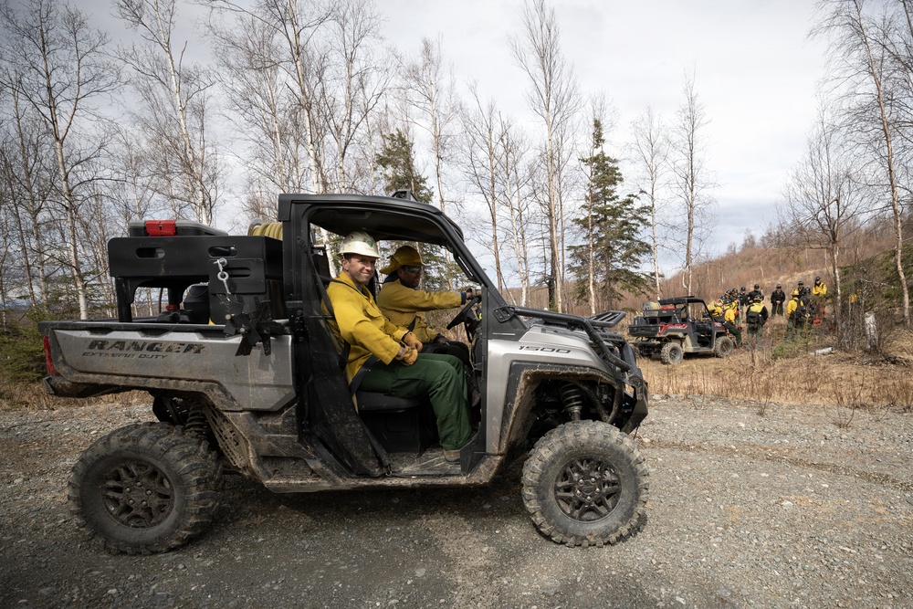 Alaska Air National Guard, Air Force, and State of Alaska Division of Forestry and Fire Protection firefighters team up during controlled burns