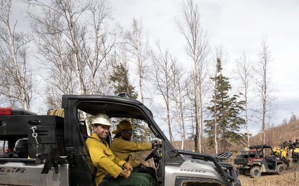 Alaska Air National Guard, Air Force, and State of Alaska Division of Forestry and Fire Protection firefighters team up during controlled burns
