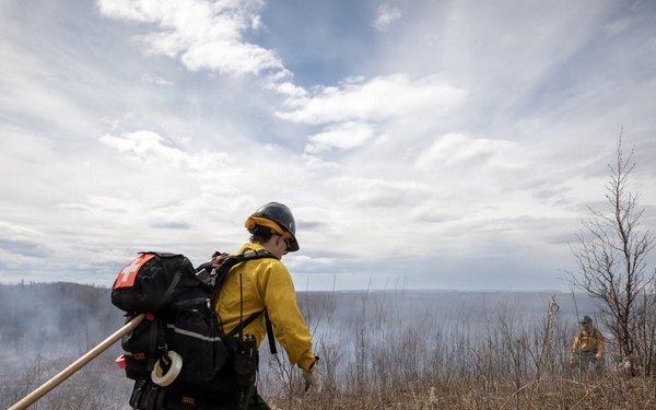 Alaska Air National Guard, Air Force, and State of Alaska Division of Forestry and Fire Protection firefighters team up during controlled burns