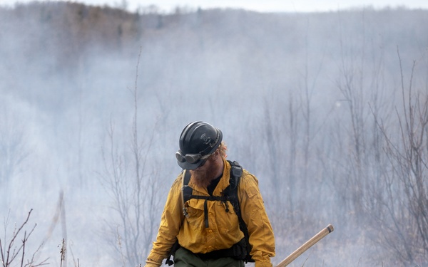 Alaska Air National Guard, Air Force, and State of Alaska Division of Forestry and Fire Protection firefighters team up during controlled burns