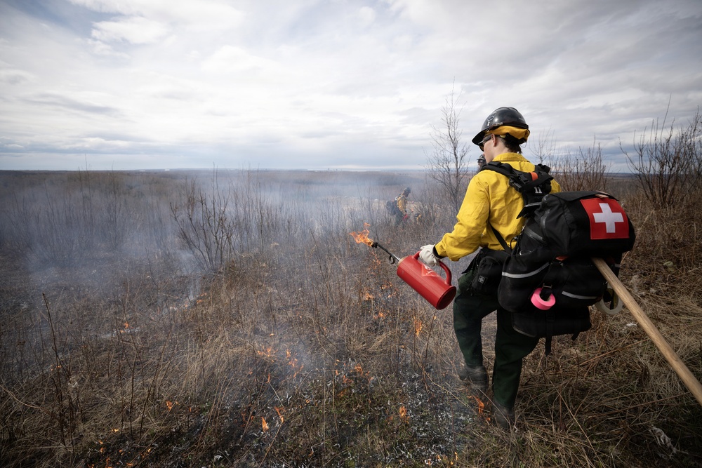 Alaska Air National Guard, Air Force, and State of Alaska Division of Forestry and Fire Protection firefighters team up during controlled burns