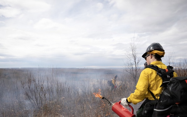 Alaska Air National Guard, Air Force, and State of Alaska Division of Forestry and Fire Protection firefighters team up during controlled burns
