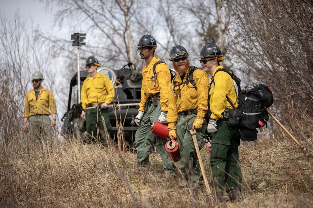 Alaska Air National Guard, Air Force, and State of Alaska Division of Forestry and Fire Protection firefighters team up during controlled burns