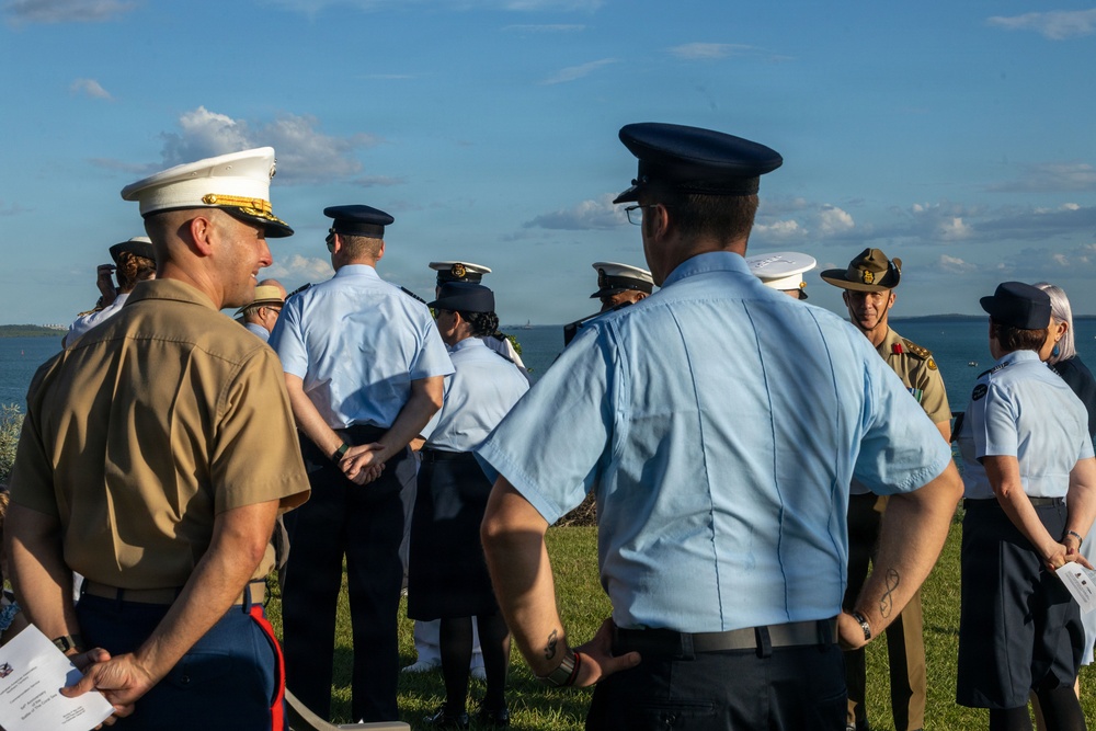 U.S. Marines participate in Coral Sea Ceremony