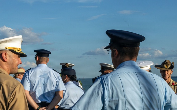 U.S. Marines participate in Coral Sea Ceremony