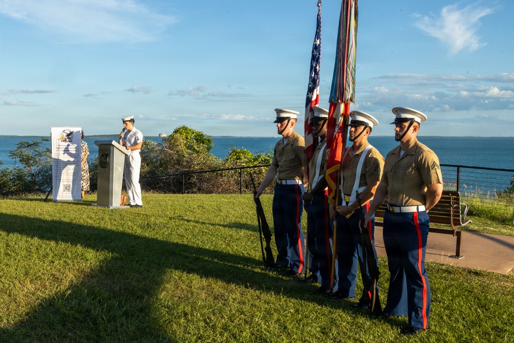 U.S. Marines participate in Coral Sea Ceremony