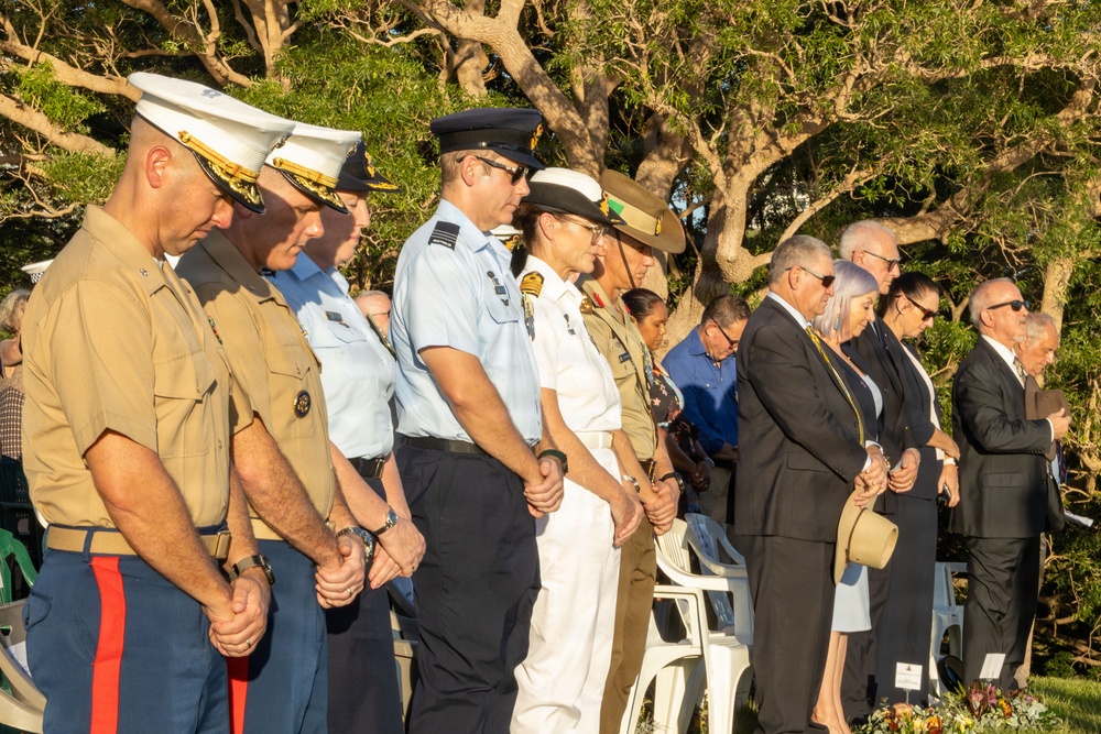 U.S. Marines participate in Coral Sea Ceremony