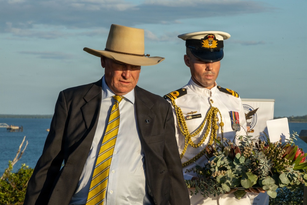 U.S. Marines participate in Coral Sea Ceremony