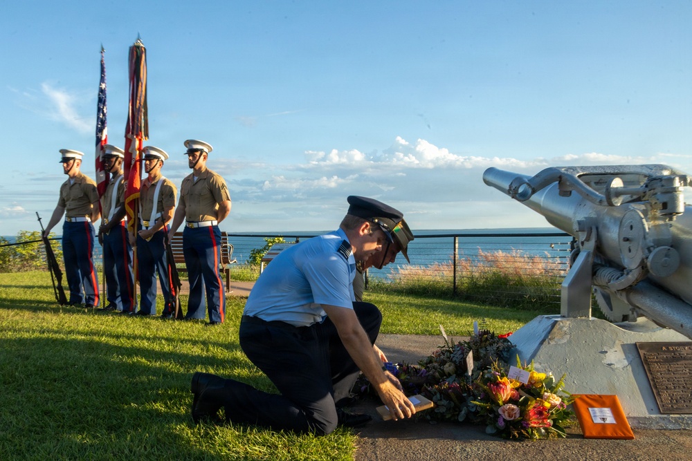 U.S. Marines participate in Coral Sea Ceremony