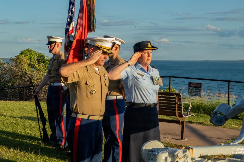 U.S. Marines participate in Coral Sea Ceremony