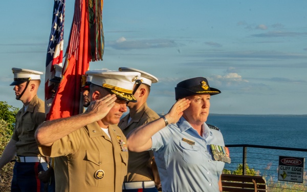 U.S. Marines participate in Coral Sea Ceremony