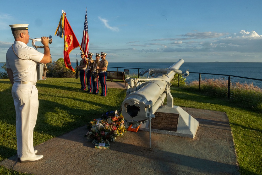 U.S. Marines participate in Coral Sea Ceremony