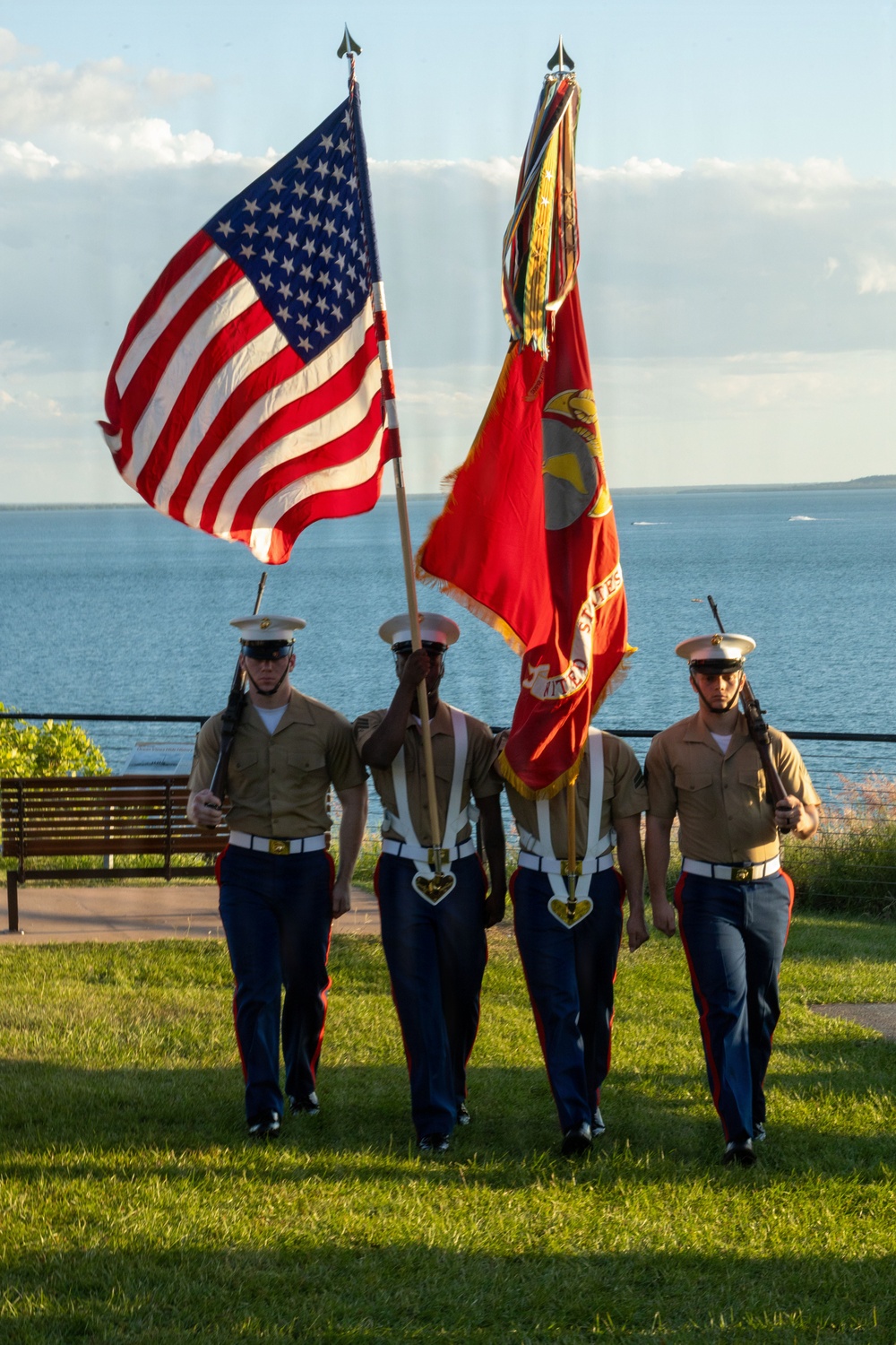 U.S. Marines participate in Coral Sea Ceremony