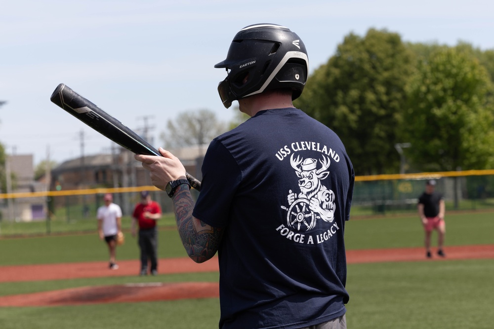 USS Cleveland (LCS 31) Sailors Play a Game of Baseball