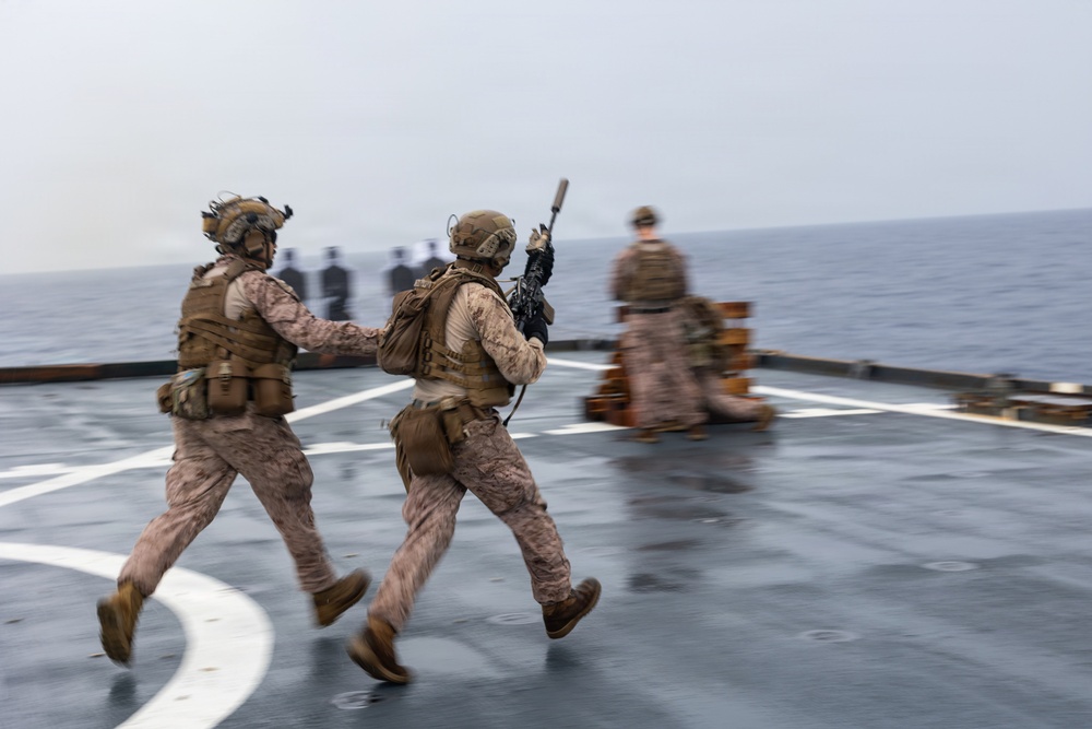 11th MEU Marines, Sailors Conduct Combat Marksmanship Training Aboard USS Comstock