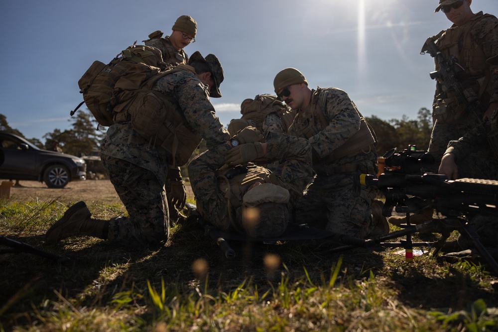 U.S. Marines execute machine gun range in Sweden