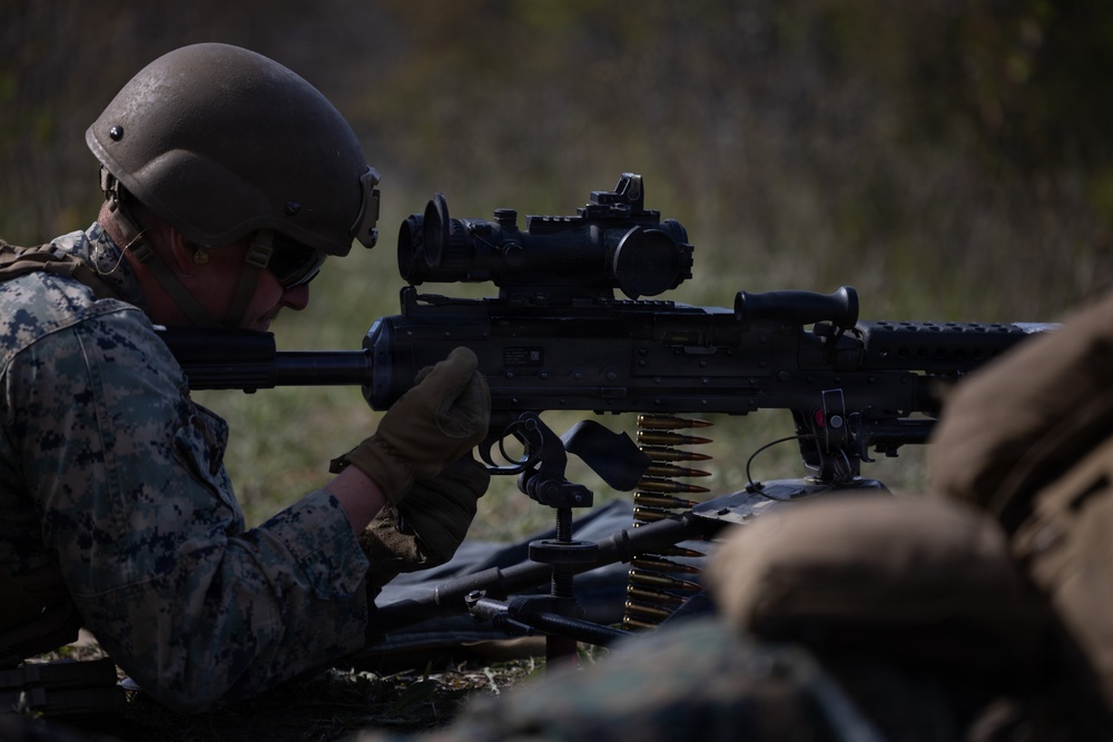 U.S. Marines execute machine gun range in Sweden