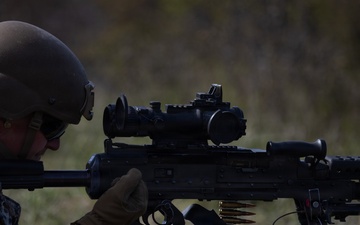 U.S. Marines execute machine gun range in Sweden