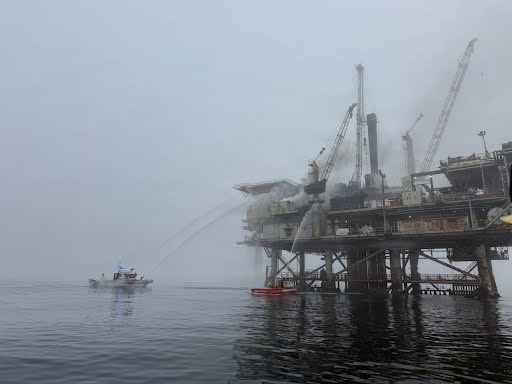 Coast Guard, partners respond to fire on non-operational natural gas platform