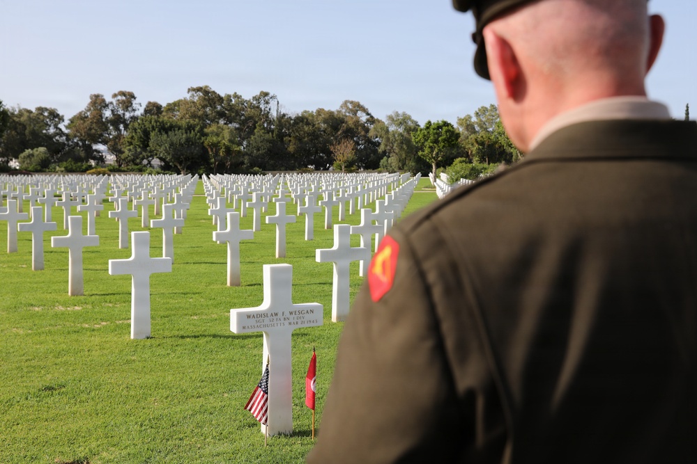 Brig. Gen. Richard Cipro visits North African American Cemetery