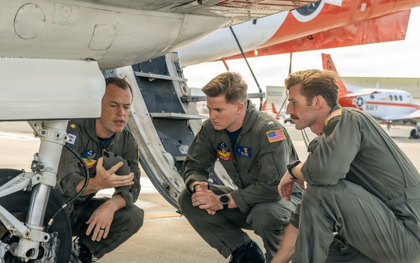 Instructor Pilot Teaches T-44C Preflight Inspection Procedures