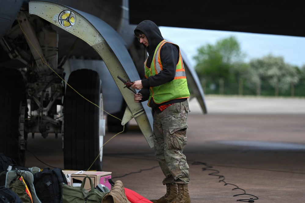 B-52 Stratofortress takes off for conditioning flight
