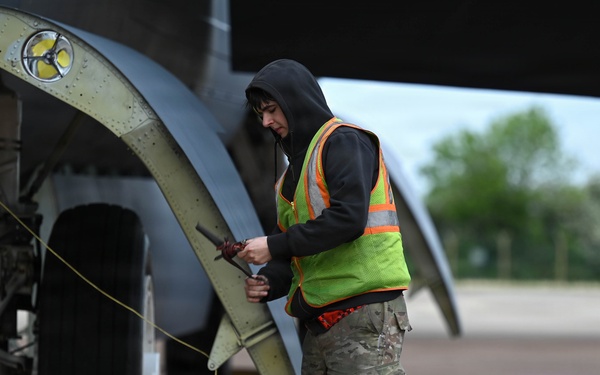 B-52 Stratofortress takes off for conditioning flight