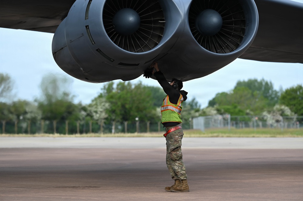 B-52 Stratofortress takes off for conditioning flight