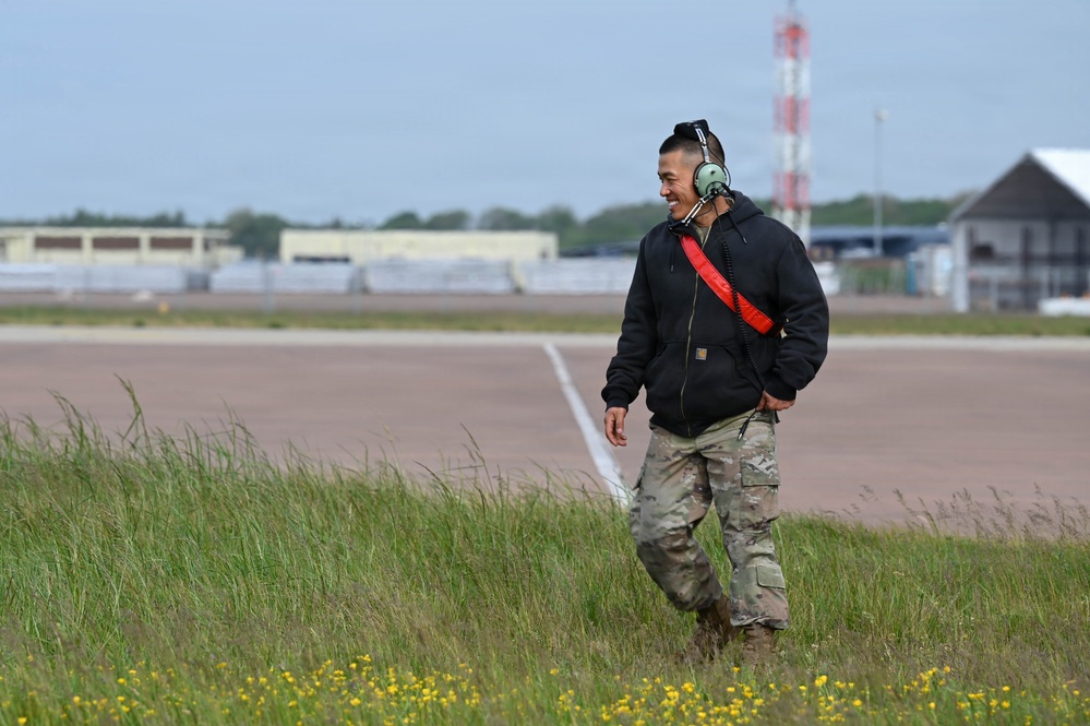 B-52 Stratofortress takes off for conditioning flight
