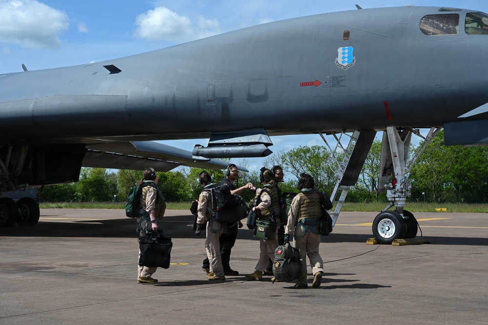Lancers depart to perform conditioning flight