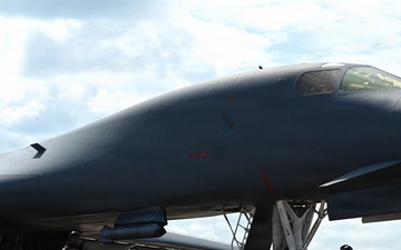 Lancer Bomber lifts off for conditioning flight