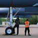 Lancer Bomber lifts off for conditioning flight