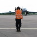 Lancer Bomber lifts off for conditioning flight