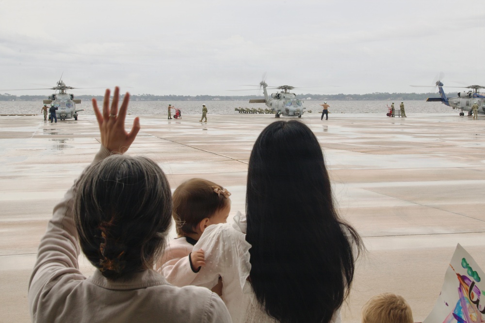 Helicopter Maritime Strike Squadron (HSM) 70 “Spartans" Returns Home to Naval Air Station Jacksonville
