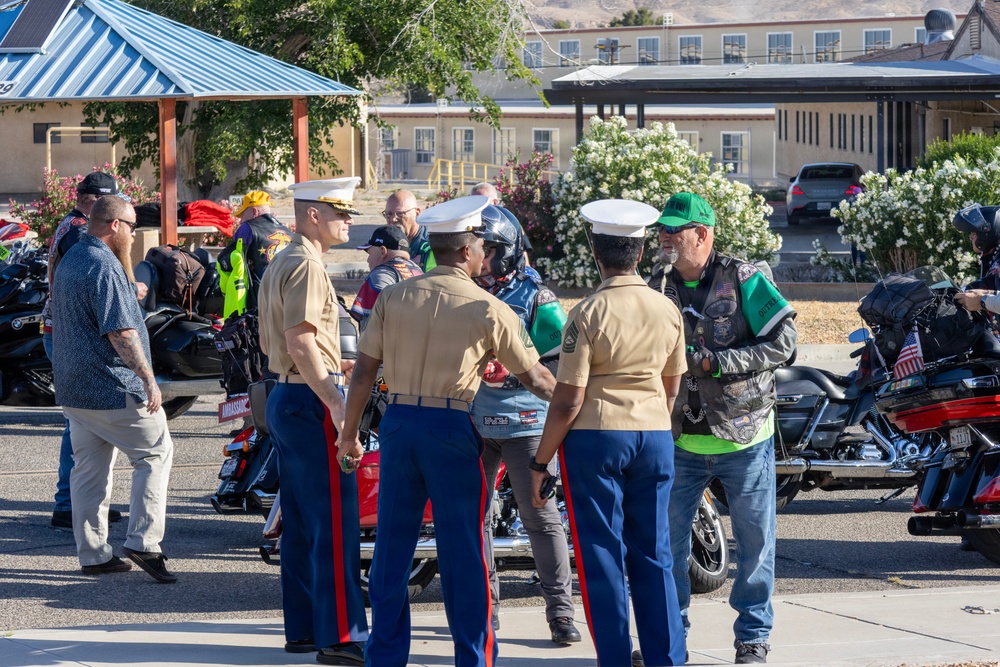Run for the Wall ride from California to the Vietnam Memorial wall in DC aboard Marine Corps Logistics Base Barstow, California, May 13