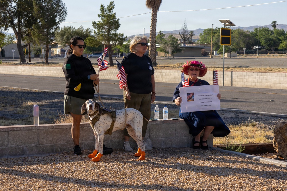 Run for the Wall ride from California to the Vietnam Memorial wall in DC aboard Marine Corps Logistics Base Barstow, California, May 13