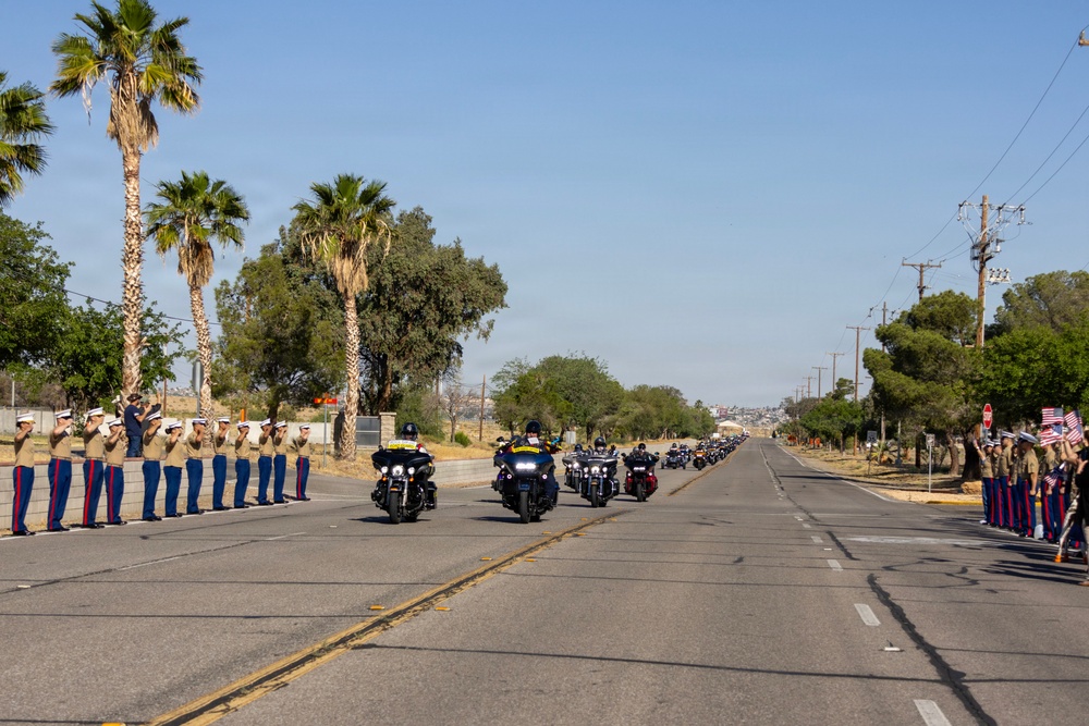 Run for the Wall ride from California to the Vietnam Memorial wall in DC aboard Marine Corps Logistics Base Barstow, California, May 13