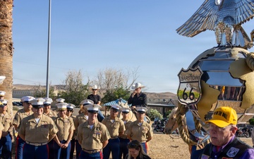 Run for the Wall ride from California to the Vietnam Memorial wall in DC aboard Marine Corps Logistics Base Barstow, California, May 13