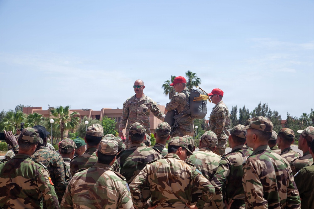 Special forces service members execute airborne operations in austere conditions during African Lion 26