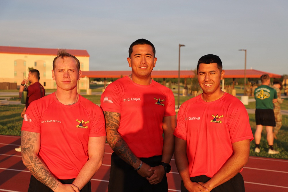 Best Redleg Competitors from 1st Armored Division Artillery take the Army Fitness Test