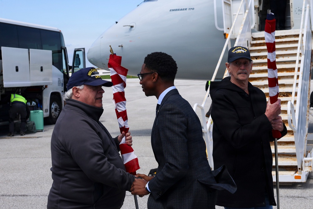 Families of future USS Cleveland Sailors arrive in Cleveland ahead of commissioning ceremony