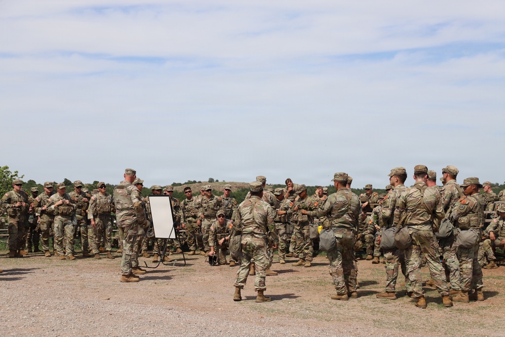 Best Redleg Competitors from 1st Armored Division Artillery complete the day land navigation portion of the 2026 Best Redleg Competition
