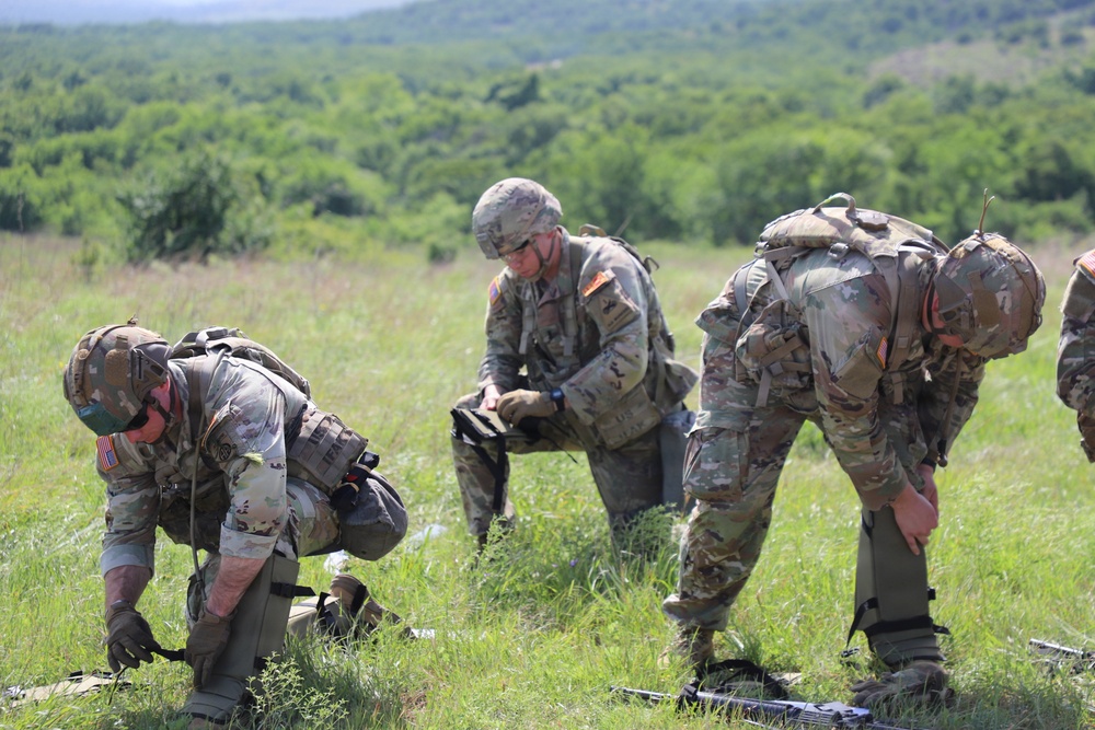Best Redleg Competitors from 1st Armored Division Artillery complete the day land navigation portion of the 2026 Best Redleg Competition
