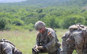 Best Redleg Competitors from 1st Armored Division Artillery complete the day land navigation portion of the 2026 Best Redleg Competition