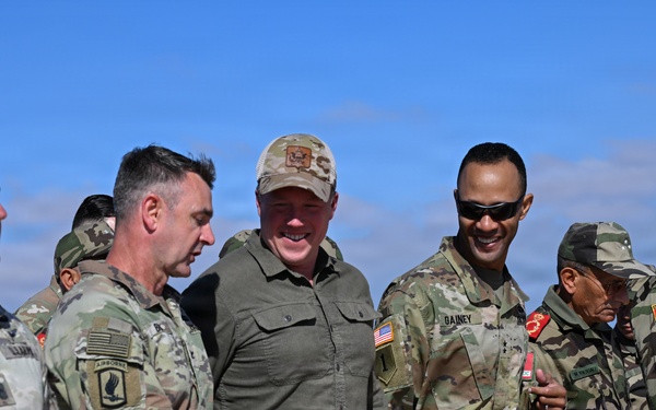 Hon. Dan Driscoll, 26th Secretary of the Army, meets Soldiers, observes emerging technology during African Lion 26 field training exercise