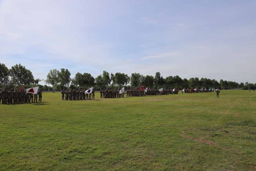 Best Redleg Competitors from 1st Armored Division Artillery during the Opening Ceremony of the 2026 Best Redleg Competition in Fort Sill, Oklahoma