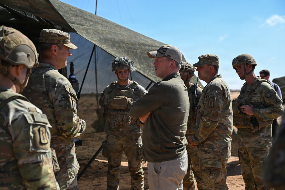Hon. Dan Driscoll, 26th Secretary of the Army, meets Soldiers, observes emerging technology during African Lion 26 field training exercise
