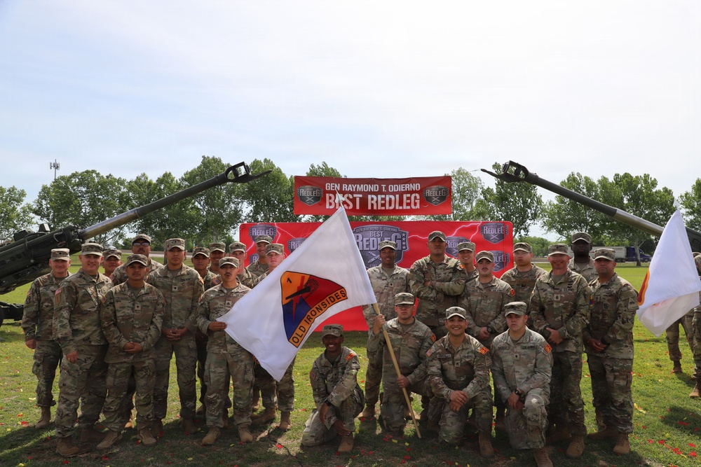 Best Redleg Competitors from 1st Armored Division Artillery during the Opening Ceremony of the 2026 Best Redleg Competition in Fort Sill, Oklahoma