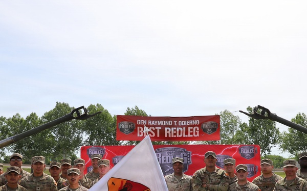 Best Redleg Competitors from 1st Armored Division Artillery during the Opening Ceremony of the 2026 Best Redleg Competition in Fort Sill, Oklahoma