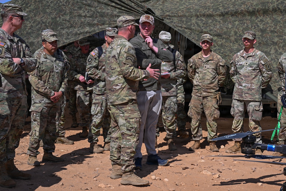 Hon. Dan Driscoll, 26th Secretary of the Army, meets Soldiers, observes emerging technology during African Lion 26 field training exercise